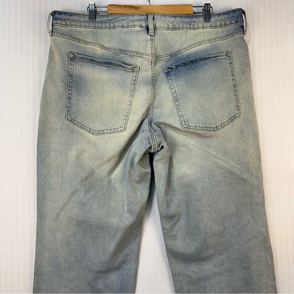 Old Navy Light Wash Denim Jeans O.G. Loose Leg Size 20 High-Rise Sun Bleached - Picture 6 of 8
